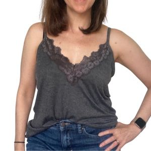 Gray lace tank